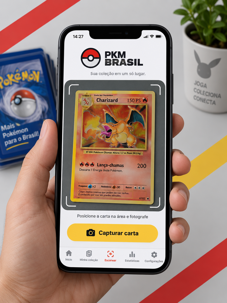 Fotografando a carta pelo celular para identificar automaticamente